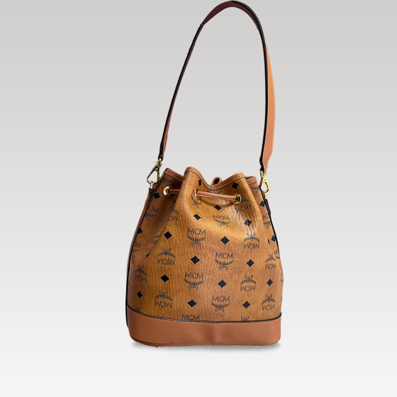mcm drawstring bucket bag
