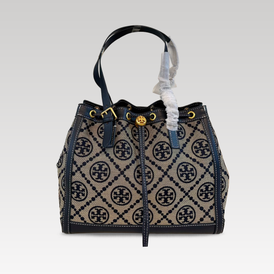 Tory burch New monogram drawstring tote bag