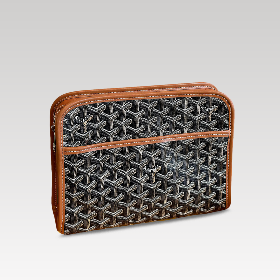 Goya washed up and carried a bag in her hand