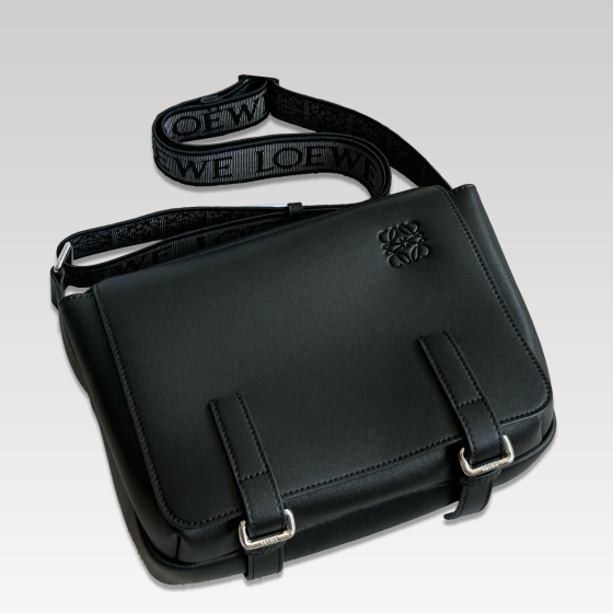 Loewe wide-shoulder strap printed flip-top messenger bag