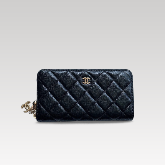 Chanel single-zipper wallet