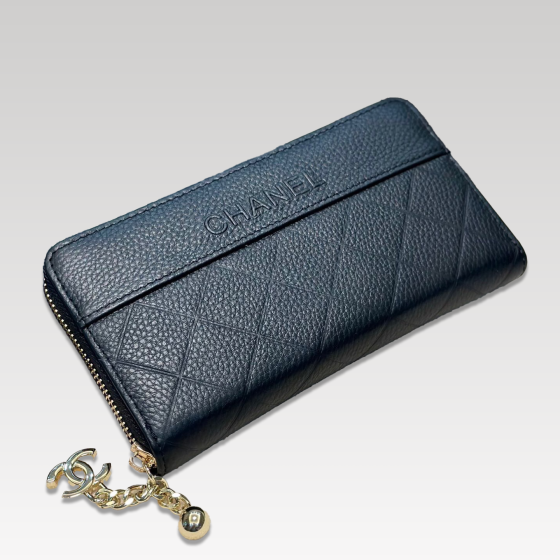 Chanel cowhide single zipper wallet